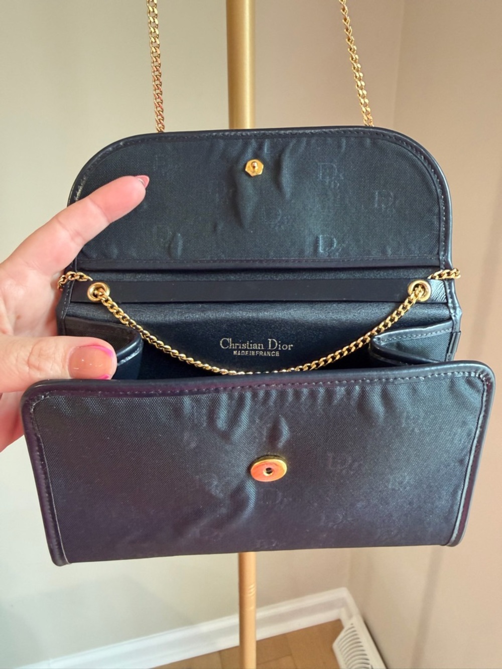 Dior Trotter Cloth Crossbody with Gold Chain - Picture 8 of 10